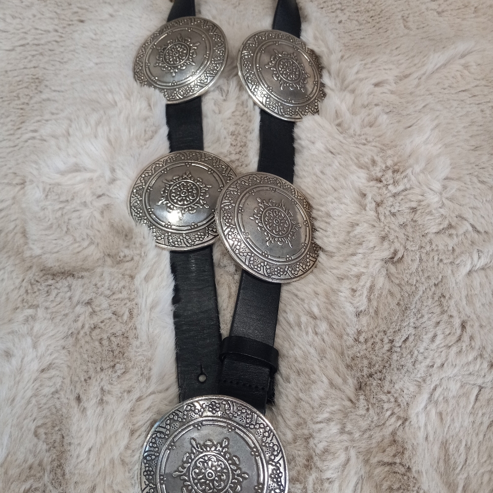 Silver medallion  belt